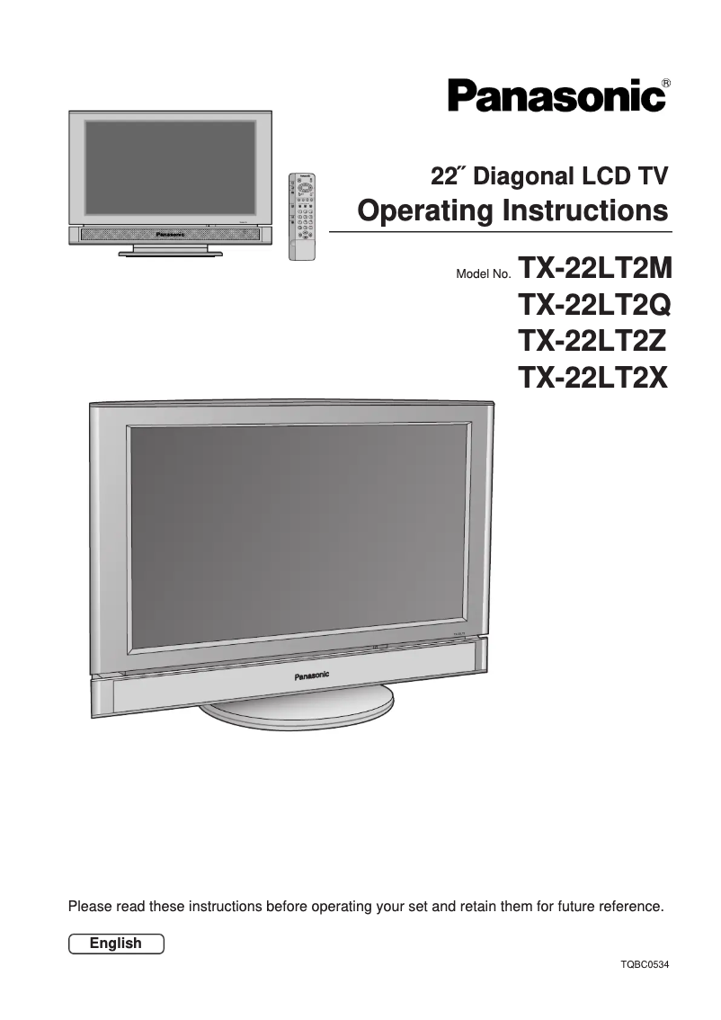 Page n°1 - Manuel utilisateur Panasonic Viera TX-22LT2Z