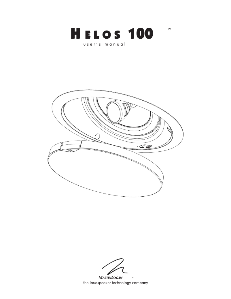 Page n°1 - Manuel utilisateur Martin Logan Helos 100