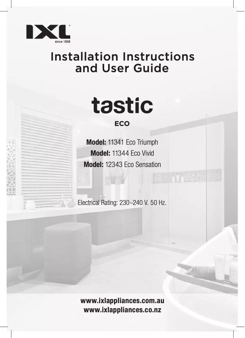 Page n°1 - Manuel utilisateur IXL Tastic Eco Vivid 11344