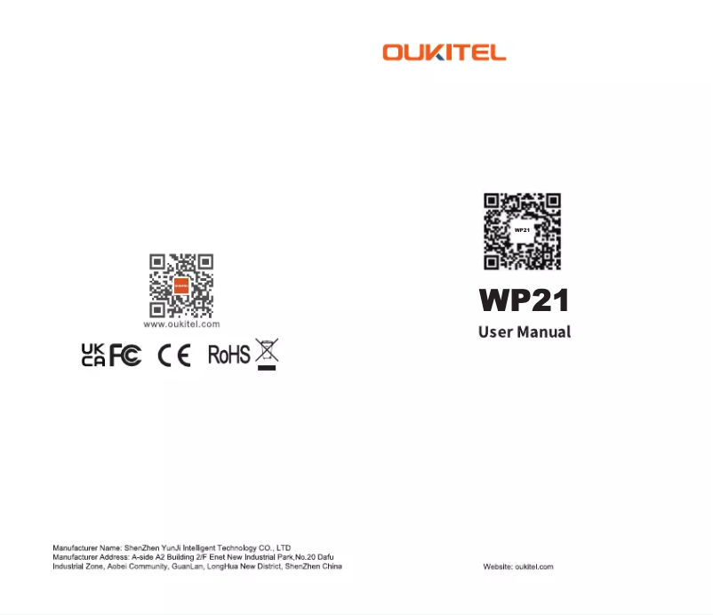 Page n°1 - Manuel utilisateur Oukitel WP21