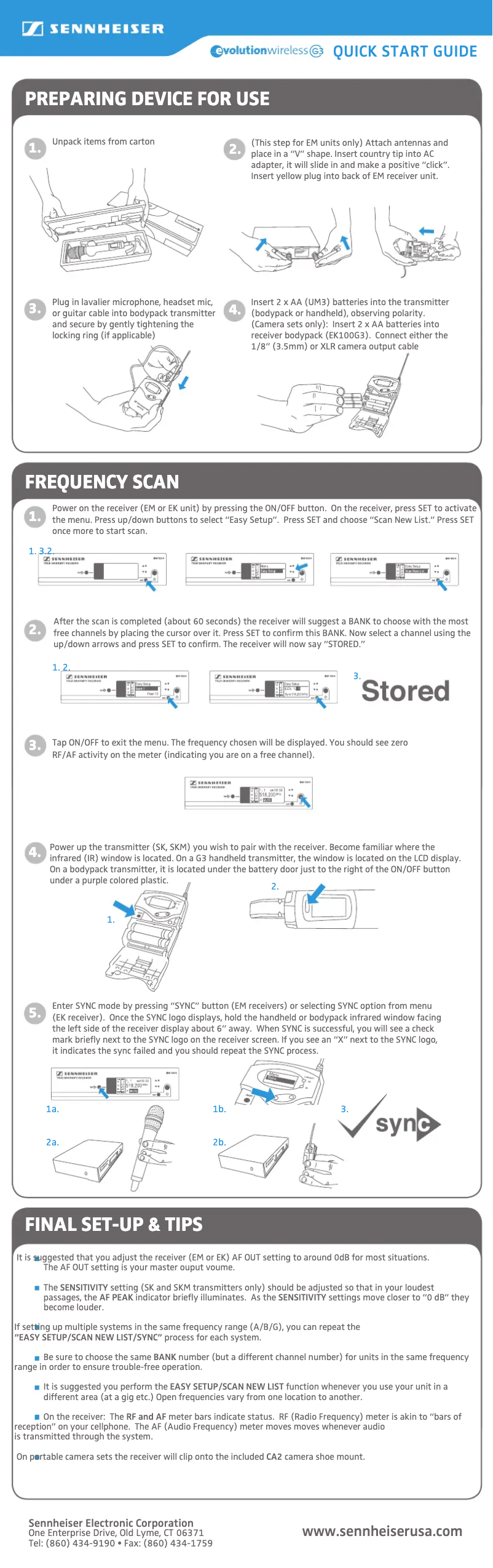 Image de la première page du manuel de l'appareil Evlution Wireleess G3