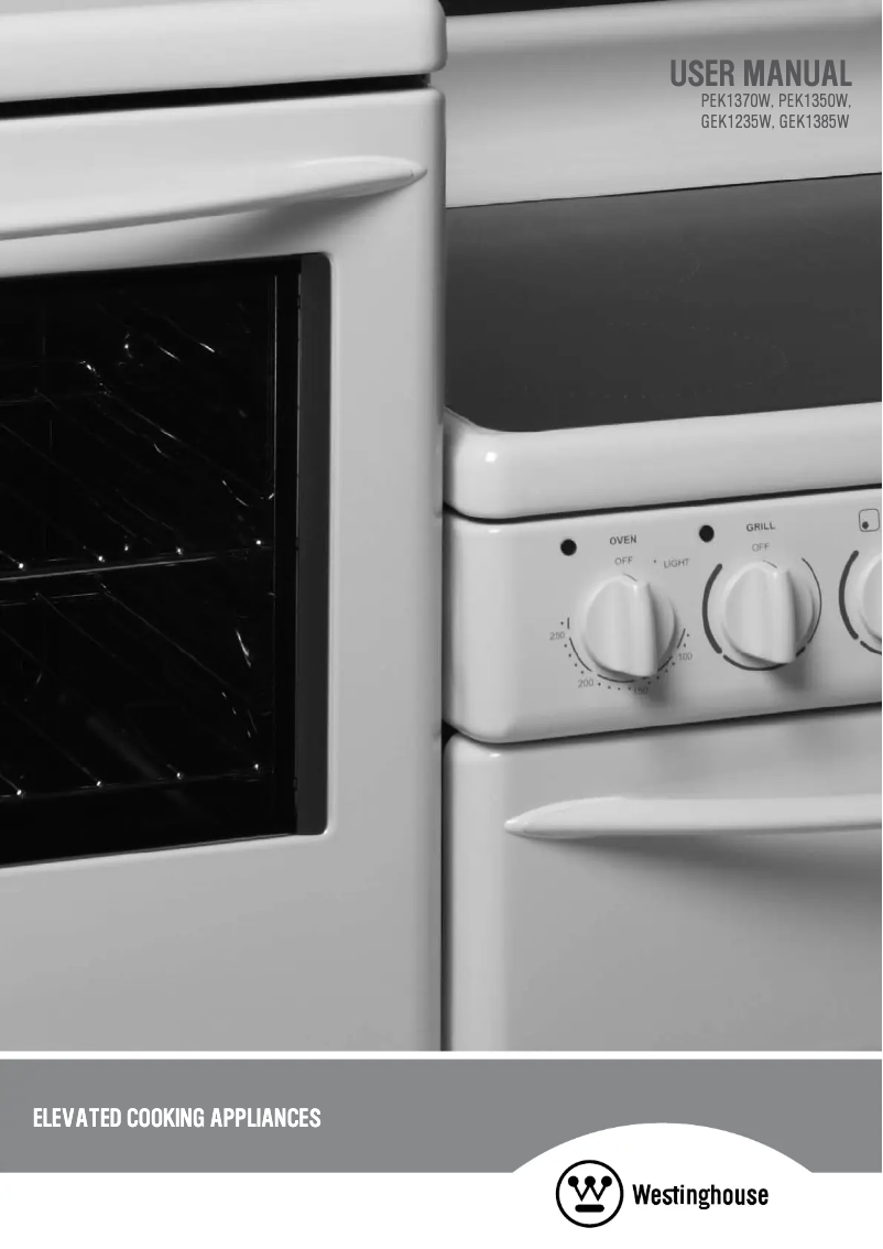 Page 1 de la notice Manuel utilisateur Westinghouse GEK1235RW