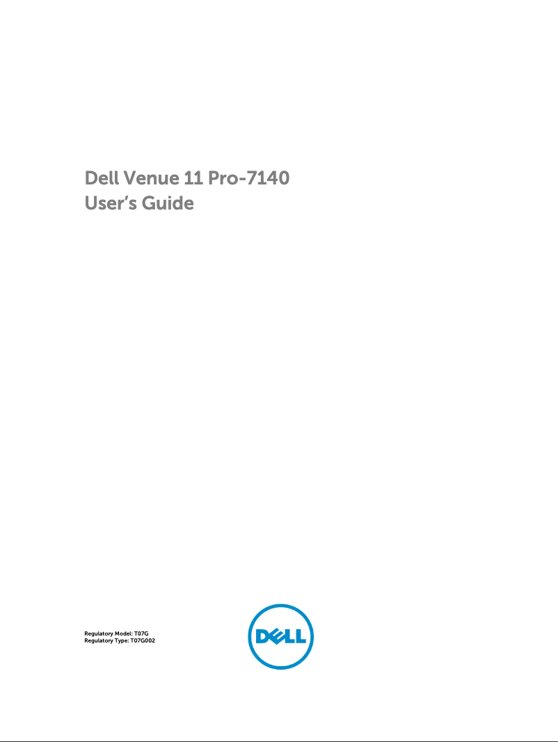 Page 1 de la notice Manuel utilisateur Dell Venue 7140