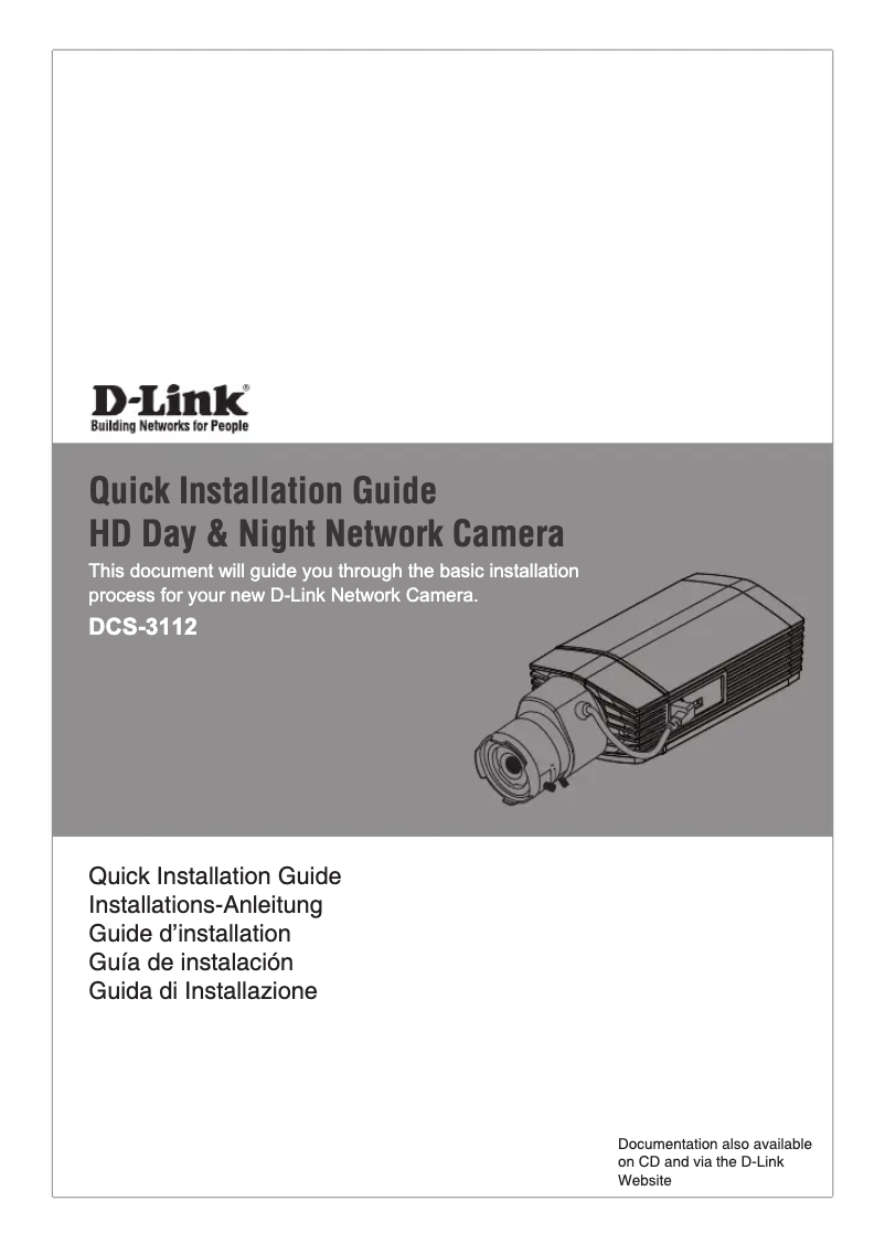Page 1 de la notice Guide d'installation D-Link DCS-3112