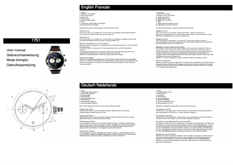 Page n°1 - Manuel utilisateur Davis 1751