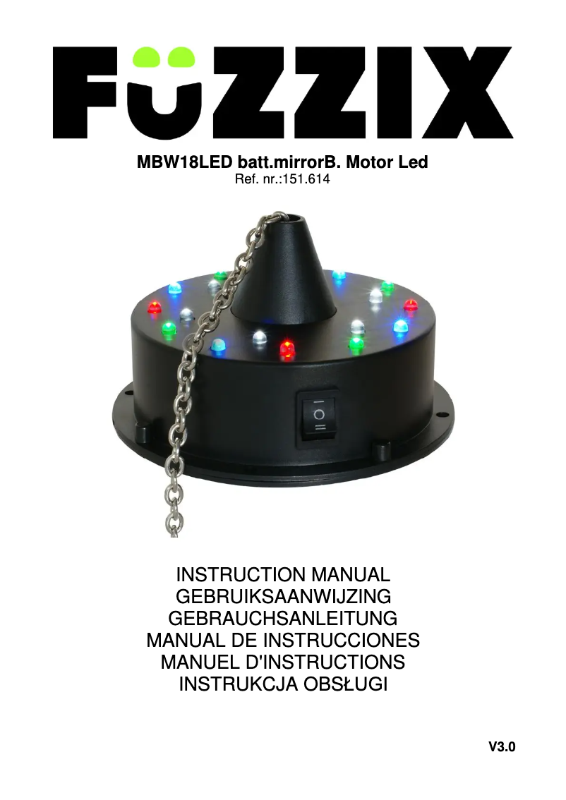 Image de la première page du manuel de l'appareil MBW18LED