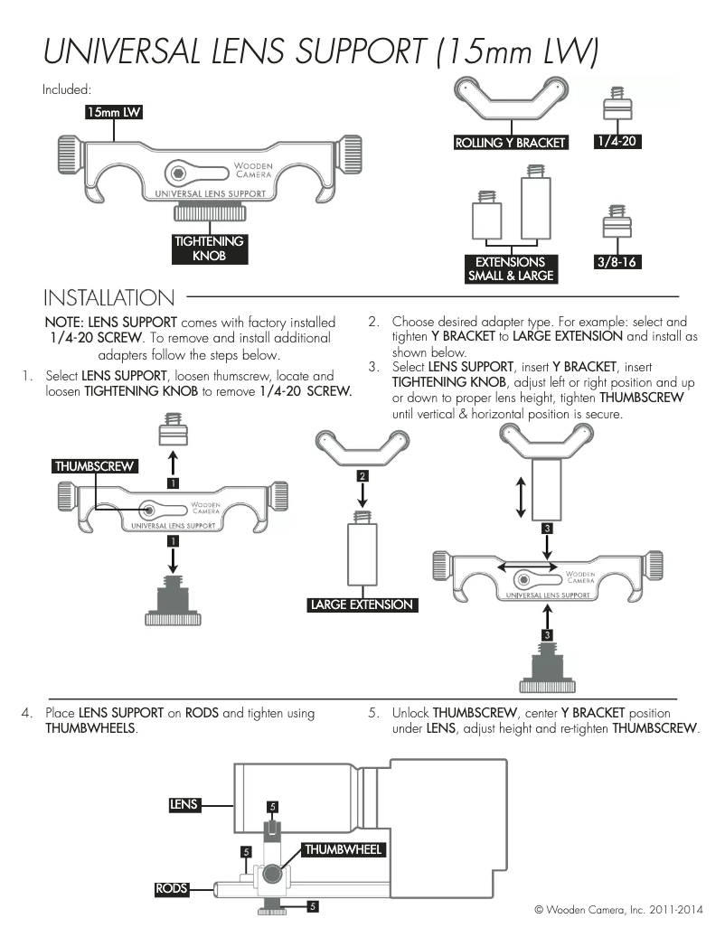 Page n°1 - Manuel utilisateur Wooden Camera 175400
