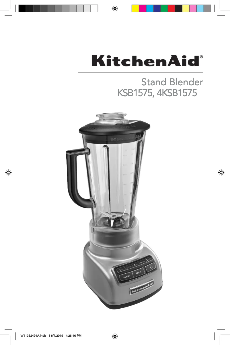 Page n°1 - Manuel utilisateur KitchenAid KSB1575AGD