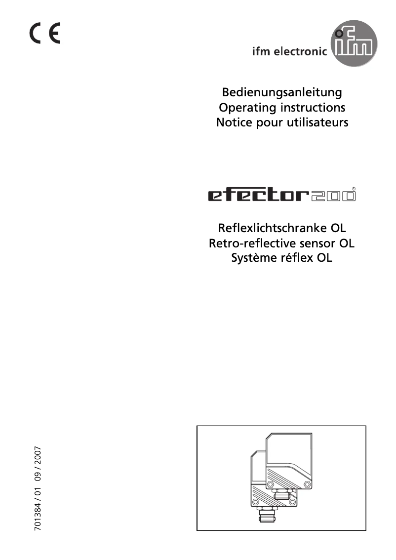 Page 1 de la notice Manuel utilisateur IFM OL5037
