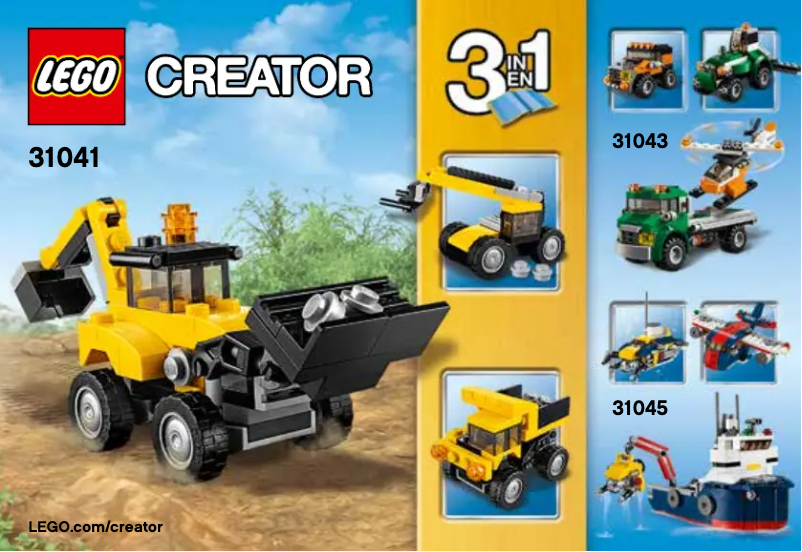 Page n°1 - Manuel utilisateur Lego Creator 3In1 31041
