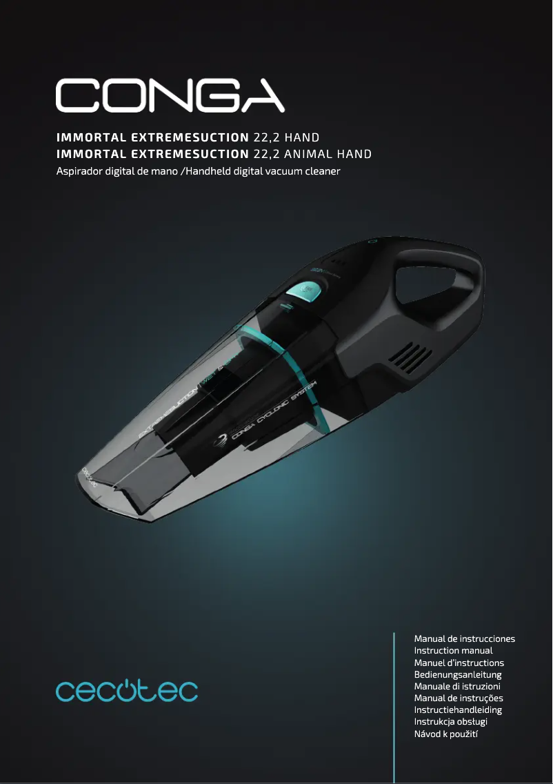 Page n°1 - Manuel utilisateur Cecotec Conga Immortal Extreme Suction 22,2 Animal Hand