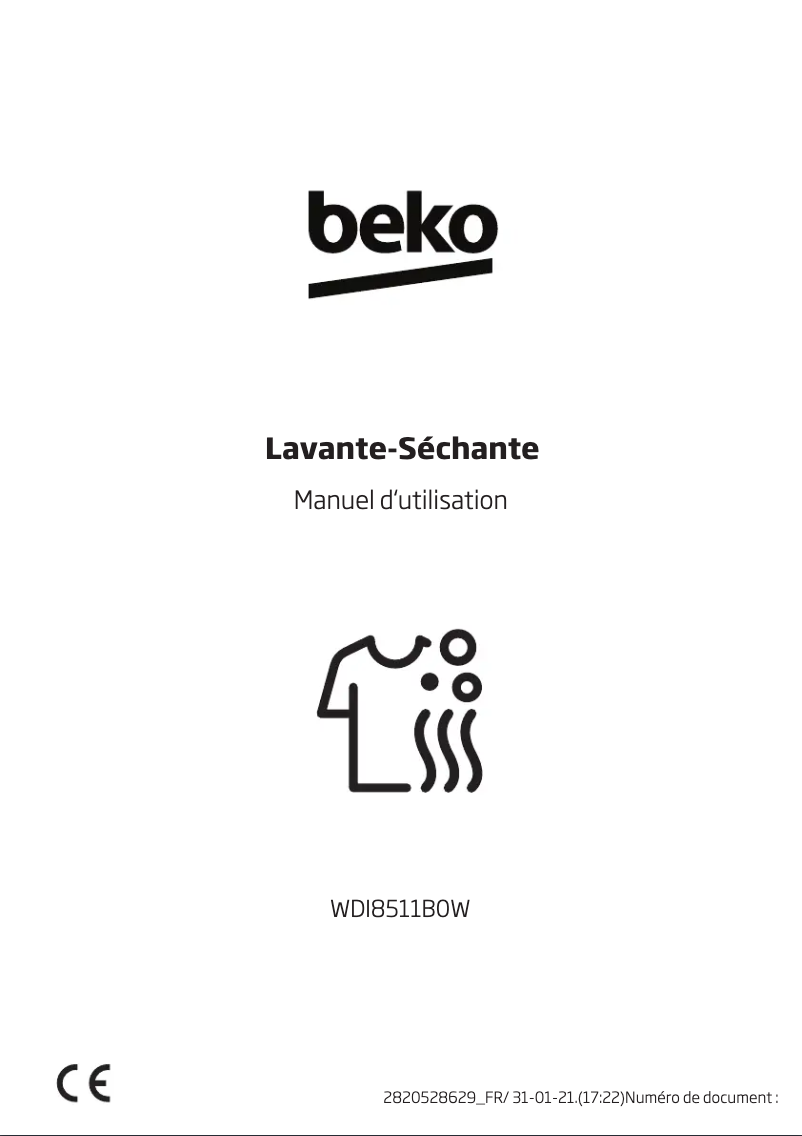 Image de la première page du manuel de l'appareil WDI8511B0W