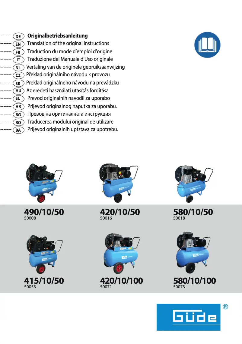 Page 1 de la notice Manuel utilisateur Güde 580/10/100