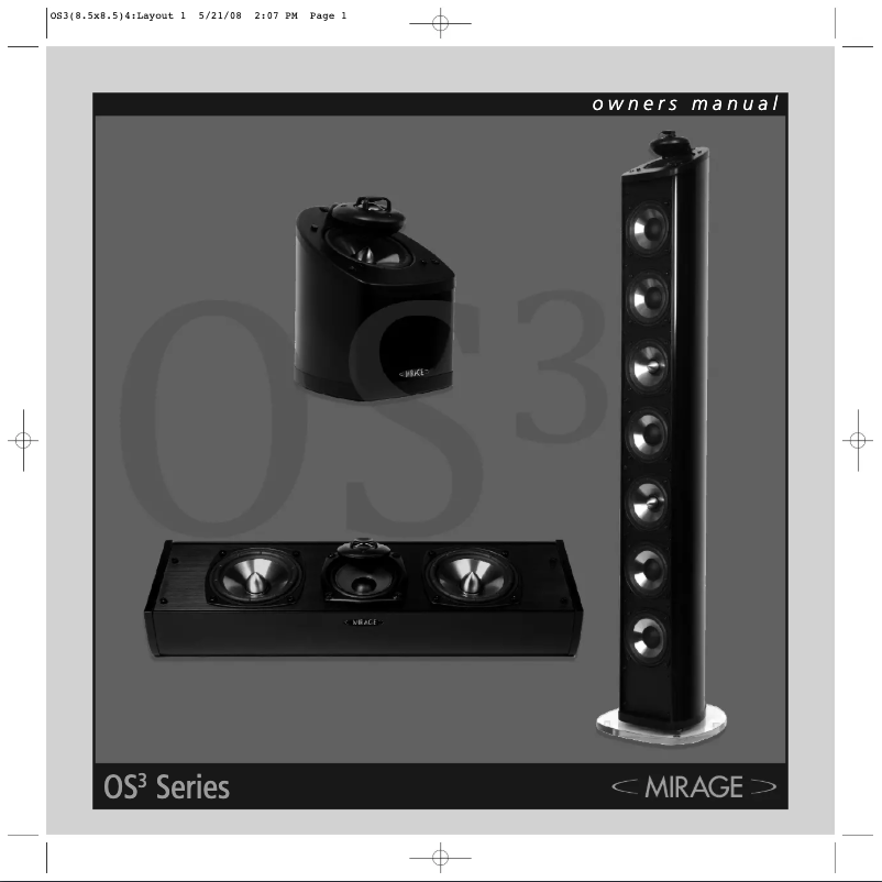 Page 1 de la notice Manuel utilisateur Mirage OS3