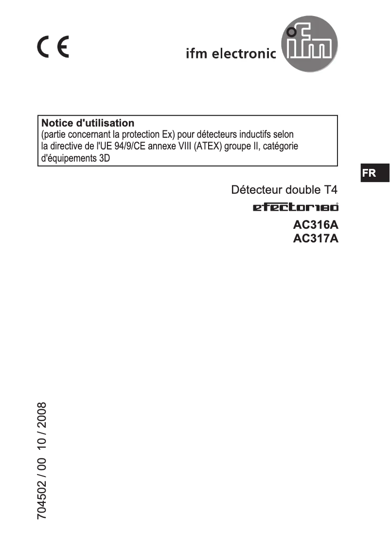 Page 1 de la notice Manuel utilisateur IFM AC317A