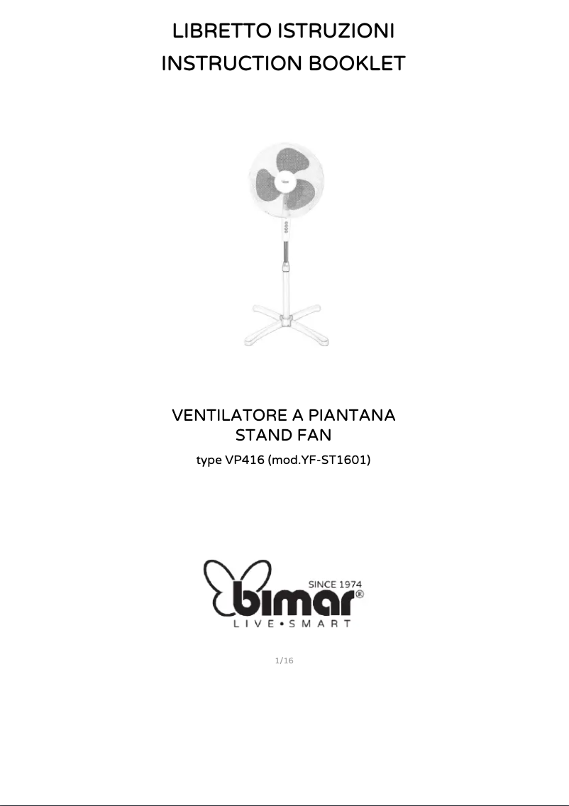 Page 1 de la notice Manuel utilisateur Bimar VP416