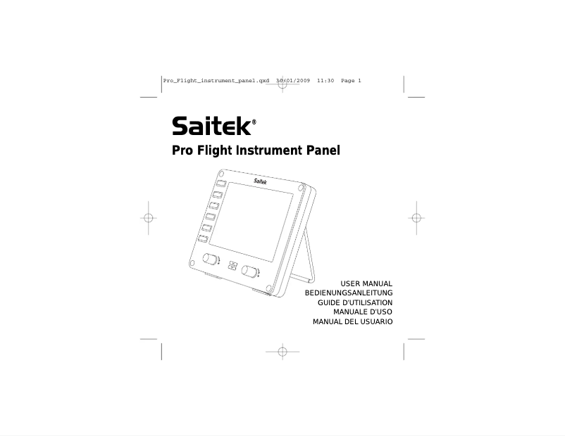 Page 1 de la notice Manuel utilisateur Saitek Pro Flight Instrument Panel