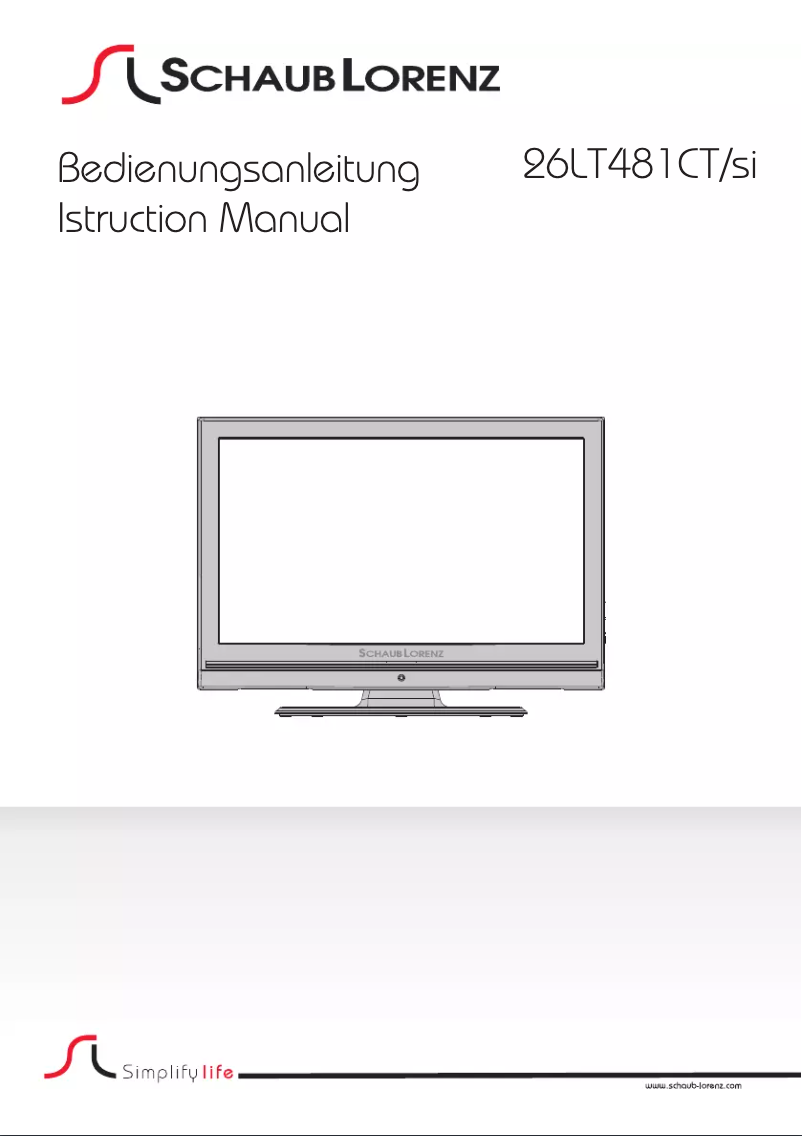 Página 1 del manual Manual de usuario Schaub Lorenz 26LT481CT/SI