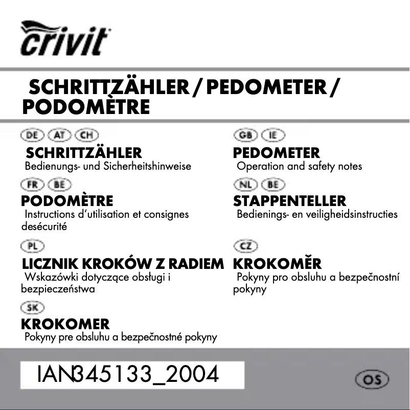 Page n°1 - Manuel utilisateur Crivit IAN 345133