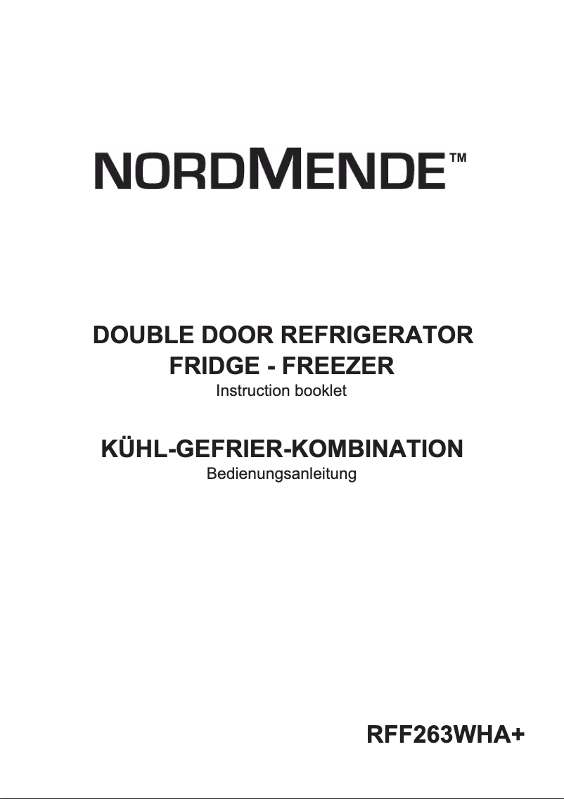 Page n°1 - Manuel utilisateur Nordmende RFF263WHAPLUS