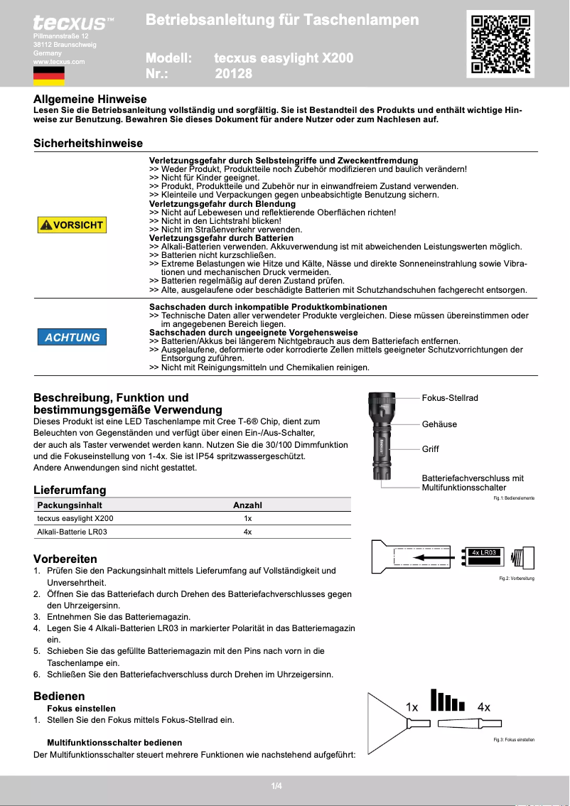 Image de la première page du manuel de l'appareil EasyLight X200