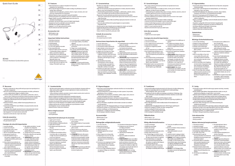 Page n°1 - Manuel utilisateur Behringer BD440