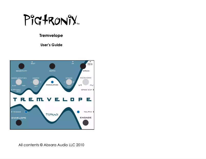 Page n°1 - Manuel utilisateur Pigtronix Tremvelope