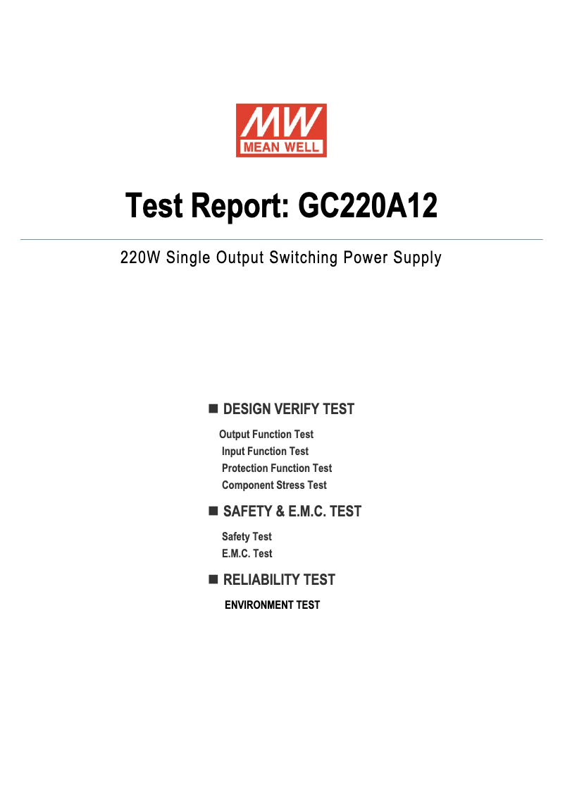 Page n°1 - Fiche technique Mean Well GC220A12-R7B