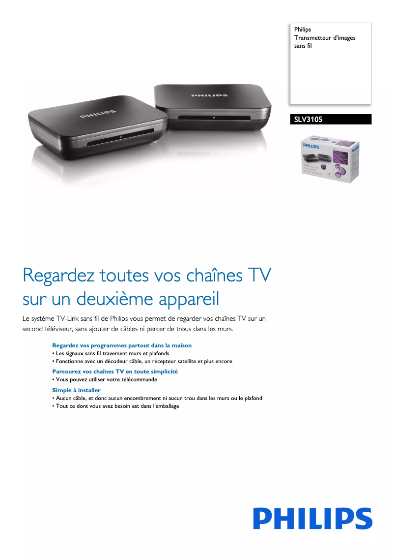 Page n°1 - Fiche technique Philips SLV3105