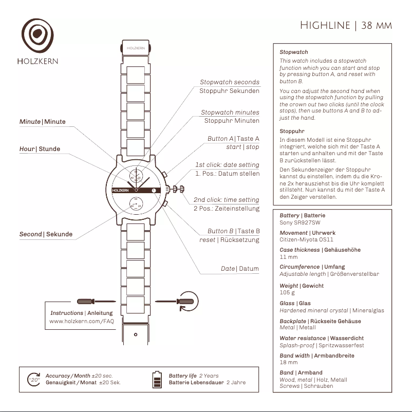 Page n°1 - Manuel utilisateur Holzkern Millau