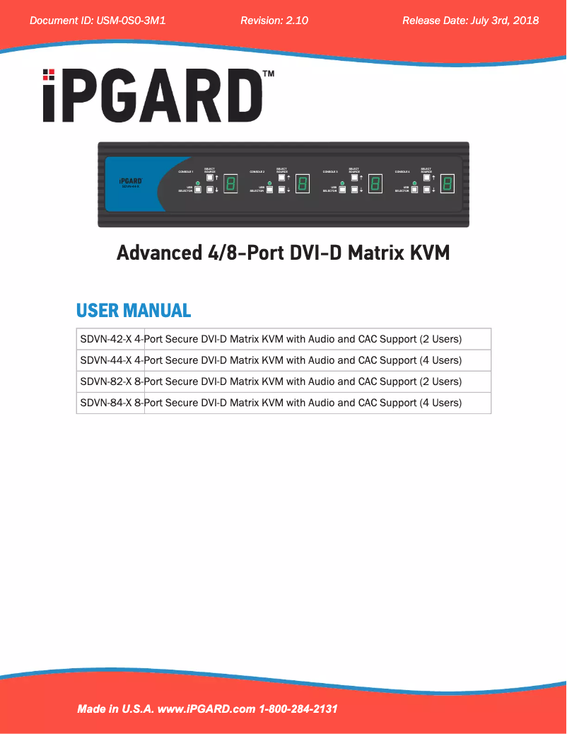 Página 1 del manual Manual de usuario iPGARD SDVN-42-X