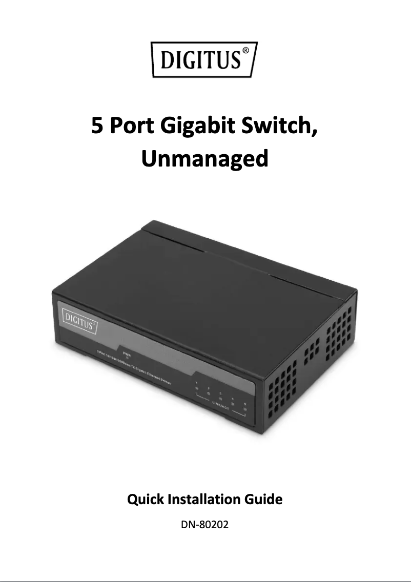 Page 1 de la notice Manuel utilisateur Digitus DN-80067