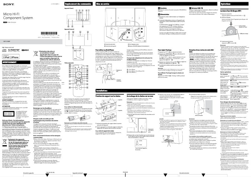 Página 1 del manual Manual de usuario Sony CMT-CX5BiP