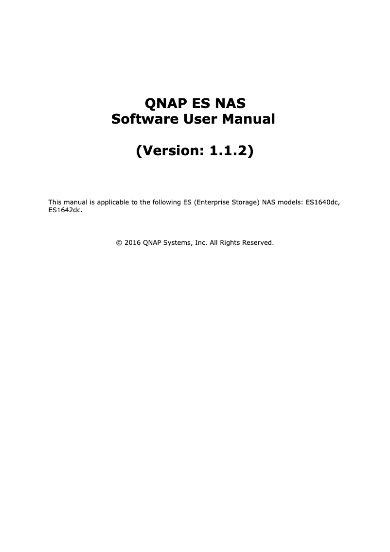 Page 1 de la notice Manuel utilisateur QNAP TVS-EC2480U