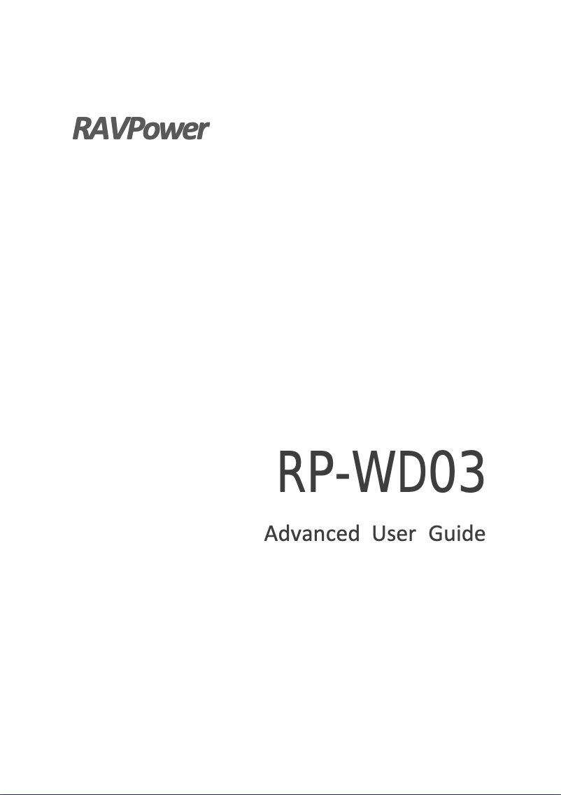 Page 1 de la notice Manuel utilisateur RAVPower RP-WD03-BK