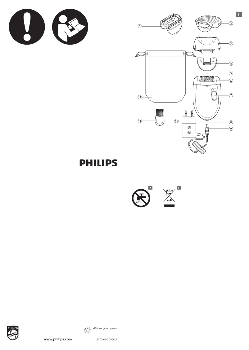 Page 1 de la notice Manuel utilisateur Philips Satinelle HP6420
