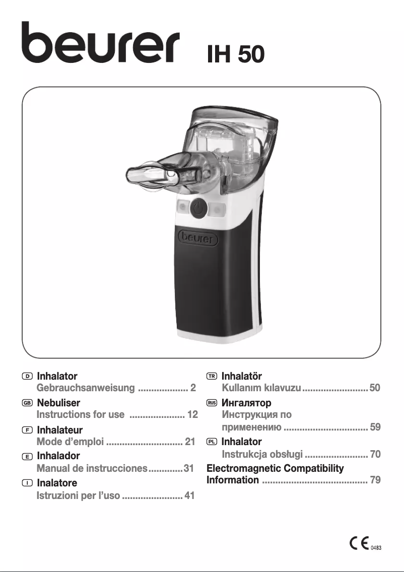 Page n°1 - Manuel utilisateur Beurer IH 50