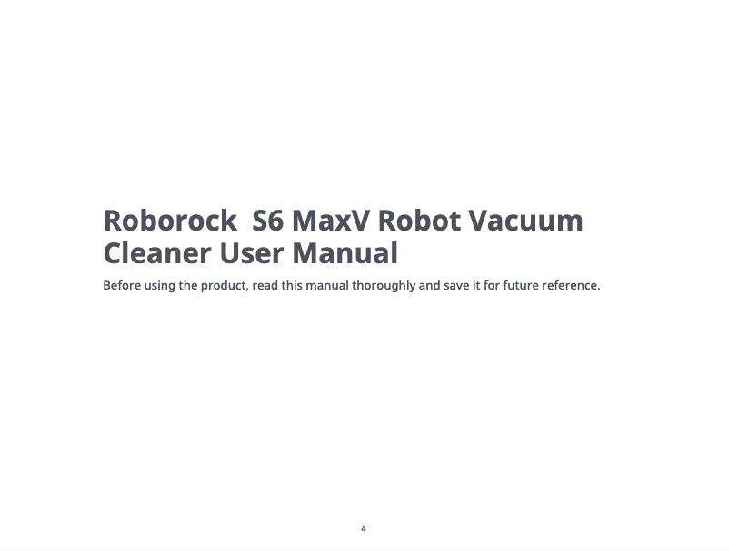Page 1 de la notice Manuel utilisateur Xiaomi Roborock S6 MaxV