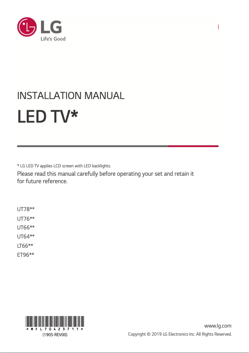 Página 1 del manual Manual de instrucciones LG UT640S
