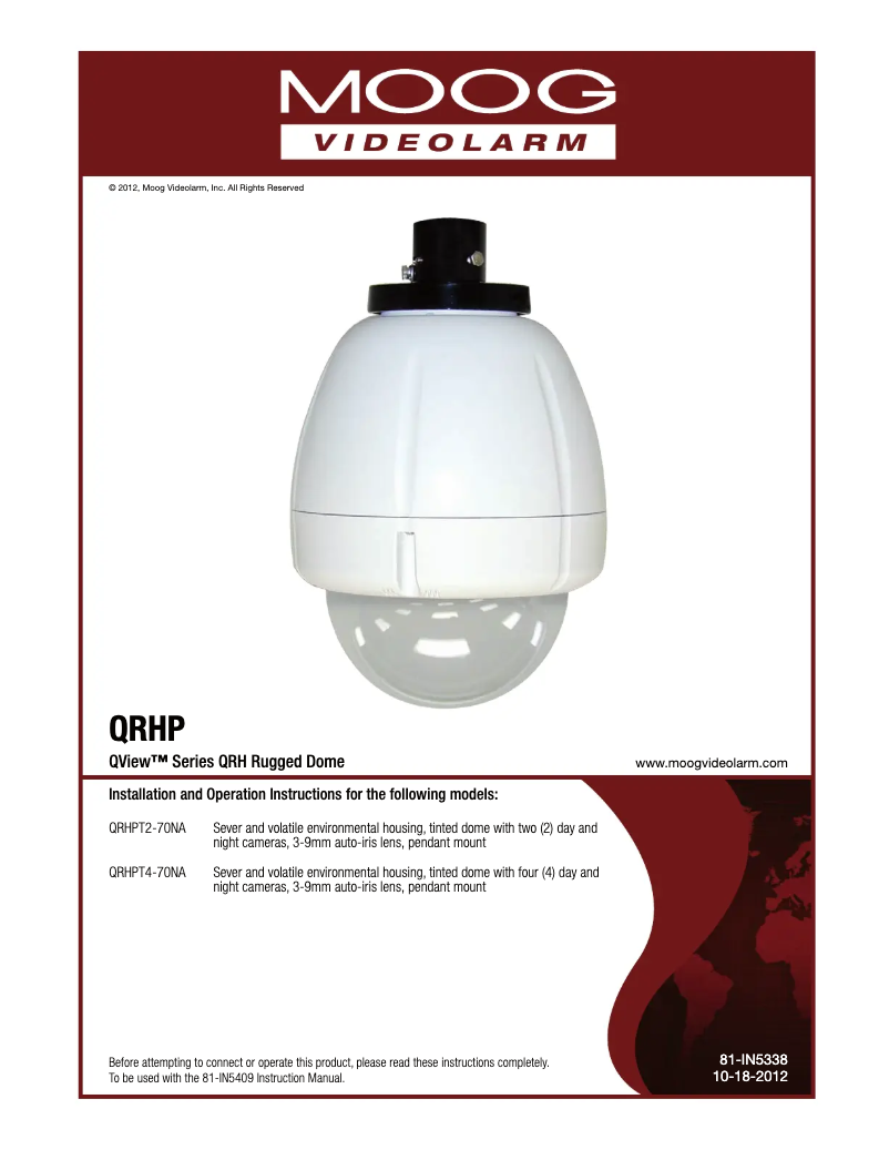 Page n°1 - Manuel utilisateur Moog QView QRHPT4-70NA-X2