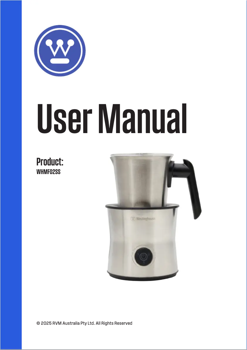 Page n°1 - Manuel utilisateur Westinghouse WHMF02SS