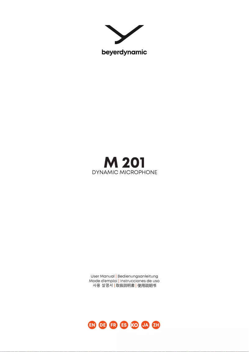 Page 1 de la notice Manuel utilisateur Beyerdynamic M 201