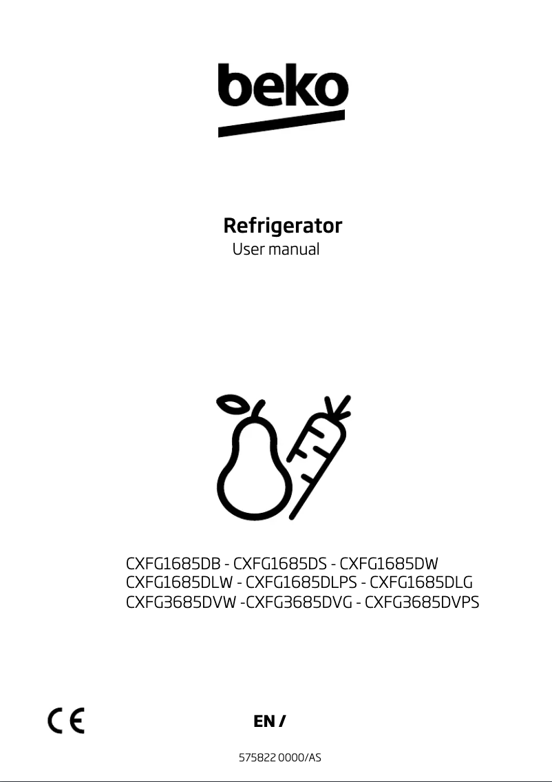 Page 1 de la notice Manuel utilisateur Beko CXFG3685DVPS