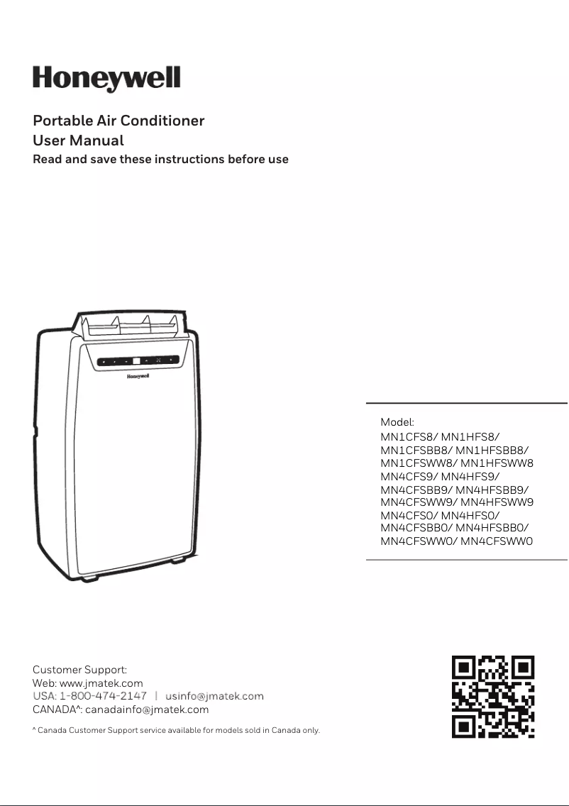 Page 1 de la notice Manuel utilisateur Honeywell MN1CFS8