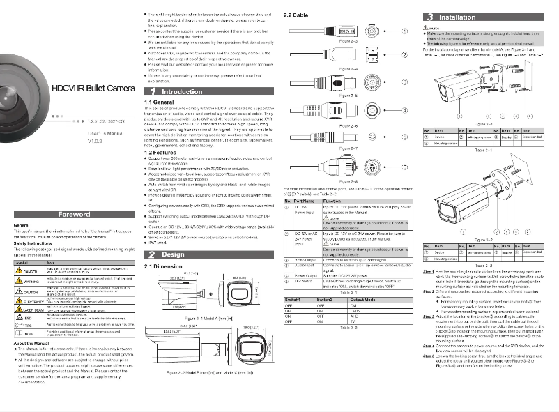 Image de la première page du manuel de l'appareil Pro HAC-HFW2249T-I8-A