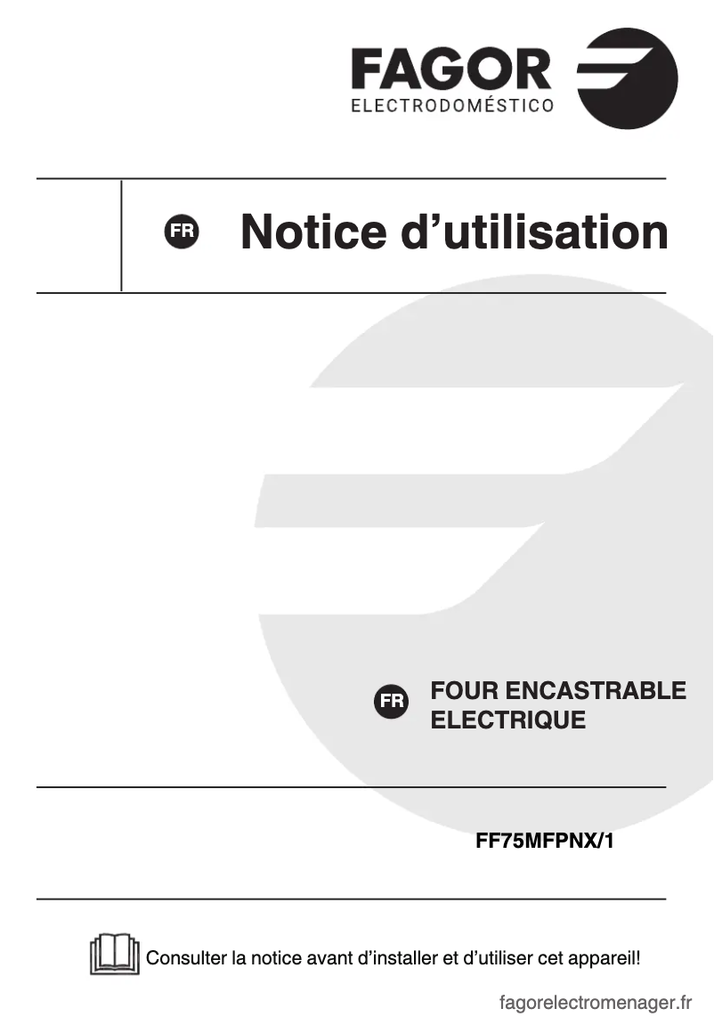 Page 1 de la notice Manuel utilisateur Fagor FF75MFPNX