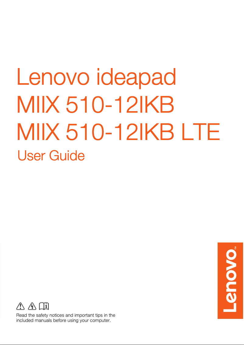 Page n°1 - Manuel utilisateur Lenovo Miix 510-12IKB