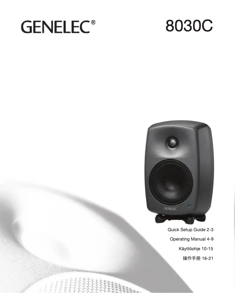Page n°1 - Manuel utilisateur Genelec 8030C