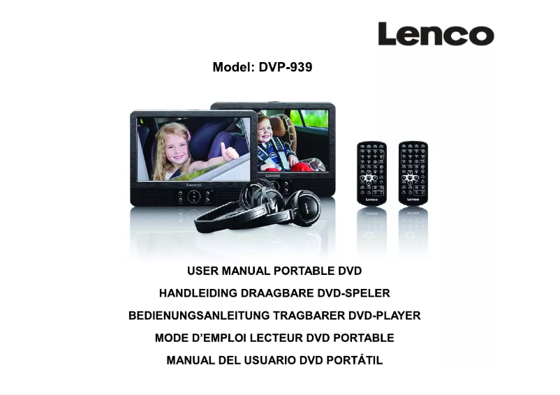 Page 1 de la notice Manuel utilisateur Lenco DVP-939