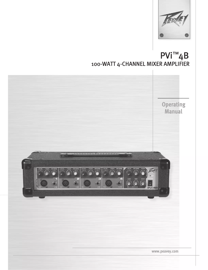 Page 1 de la notice Manuel utilisateur Peavey PVi 4B